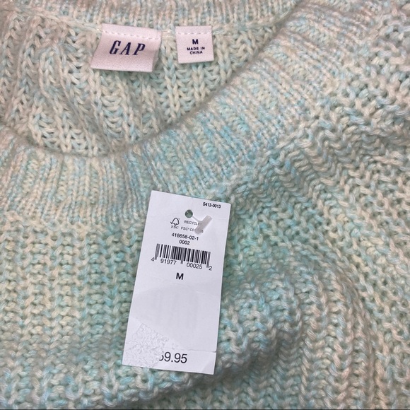 Gap Chunky Knit Sweater Pastel Green NWT Medium - Picture 6 of 7